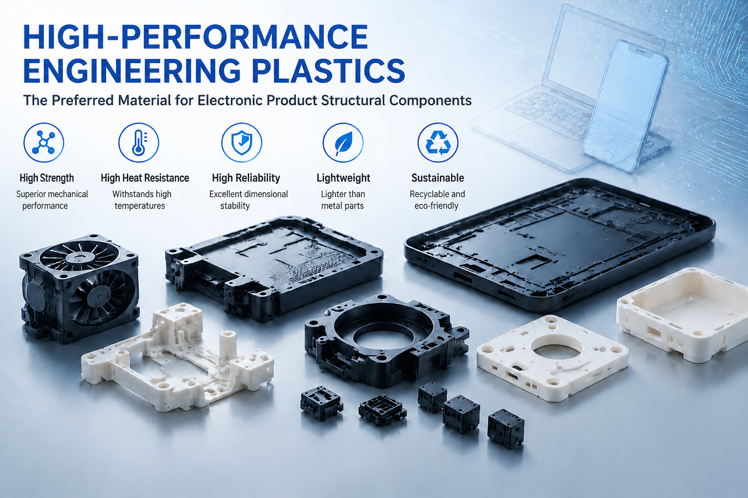 High-performance engineering plastics have become a key material choice for manufacturing structural components of electronic products