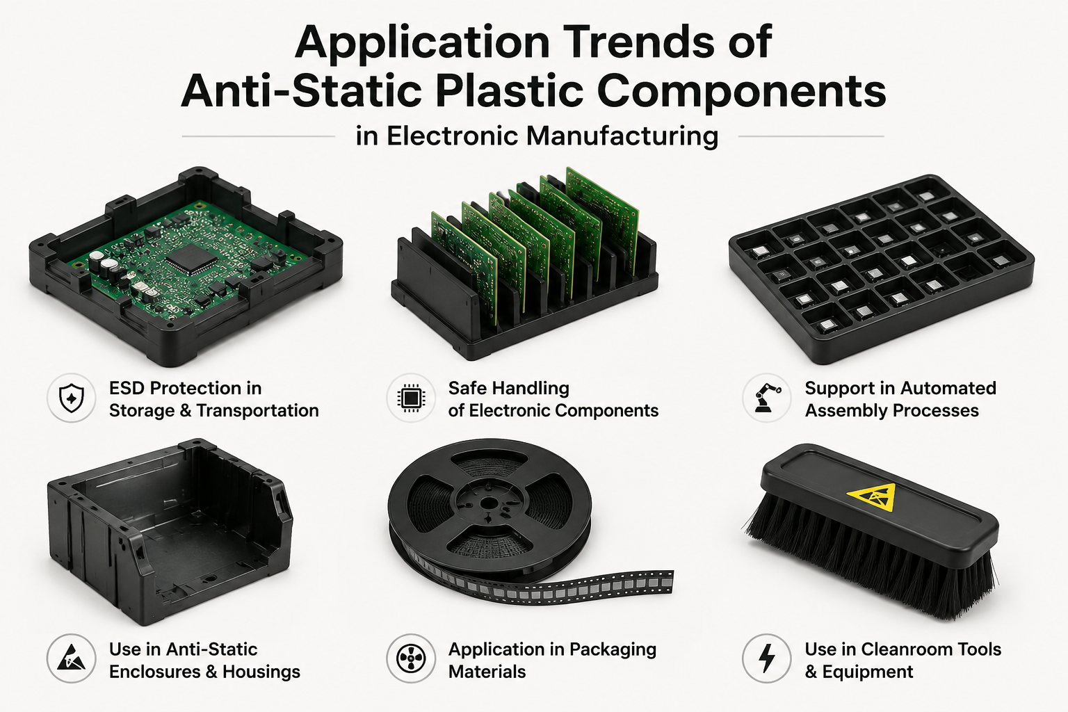 Application Trends of Anti-Static Plastic Components in Electronic Manufacturing
